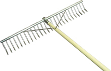 Heurechen Breite 89cm, 24 Zinken, Einfache Stielhalterung, Zinkenlänge 140mm, mit Stiel