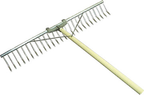 Heurechen Breite 96cm, 26 Zinken, Stielhalterung Doppel, Zinkenlänge 160mm, mit Stiel